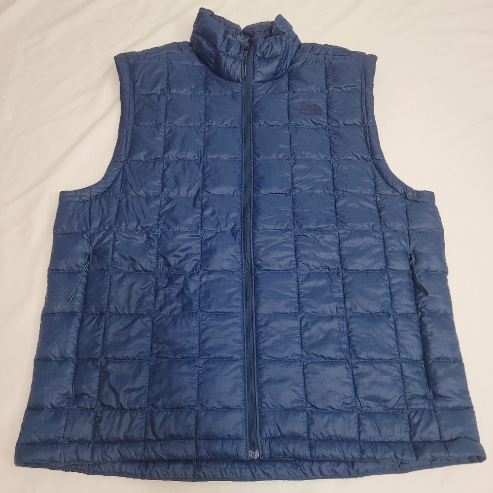 The North Face Mens Thermoball Eco Puffer Vest Size Large Shady Blue Nylon